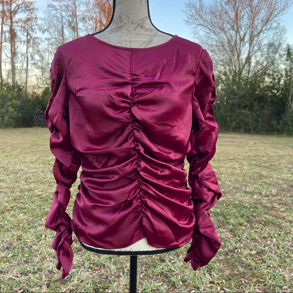 Ladies Ruffled Long Sleeve Blouse